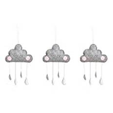UPKOCH 3pcs Clouds for Ceiling Kids Wall Hanging Decor Baby Crib Mobile Felt Cloud Mobiles Toys Heart Garland Felt Balls Toys for Infants Baby Nursery Ceiling Mobile Raindrop Gift Child