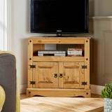 TV Stand Pine 2 Door Television Cabinet Corner Unit Solid Wood - Corona