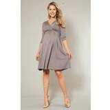 Willow Maternity and Nursing Dress Taupe Grey