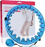 TOMOIN Hula Hoops for Adults Weight Loss,Smart Weighted Hoola Hoops for Adults & Kids Weight Loss Circle Weighted Hoops 2 in 1 Abdomen Fitness 24 Detachable Knots Non-Falling Smart Hoola Hoops 