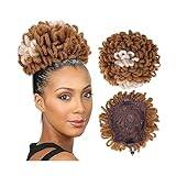 Wigs ﻿, Dreadlock Bun Afro High Puff Drawstring Ponytail Hair Bun Hairpieces Faux Locs Clip In Ponytail Extensions Synthetic Hair Buns Pieces for Black Women,Ponytail Hair Patch (Color : L 27 613)