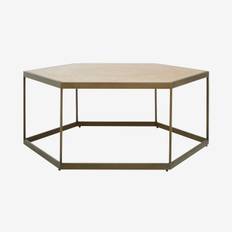 Grenoble Hex End Table - Oak Veneer / Brushed Brass by Fifty Five South