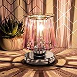 The Leonardo Collection Desire Aroma Wax Melt, Oil Burner and Touch Lamp - Silver base/Pink Shade, Medium, JNS_476044