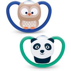 6-18 months soothers with extra ventilation owl & panda 2 count nuk