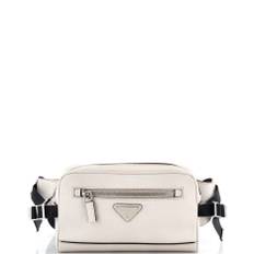 PRADA Zip Waist Bag Saffiano Leather Small - Neutral