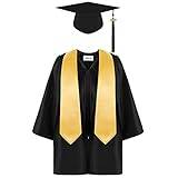 2024 Unisex Printed Graduation Kids Nursery Preschool Child Graduation Set Gown Gown Cap Tassel 2024 Comfortable Graduation Gown Tassel Set Unisex Kids Uniforms Robe 4pcs