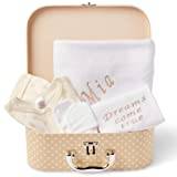 Personalised Baby Gifts Set - Newborn Baby Gift Hamper Includes Personalised Fleece Baby Blanket, Newborn Gifts Set, Baby Personalised Gifts, Baby Gift Set, New Baby Hampers in a Cream Keepsake Box