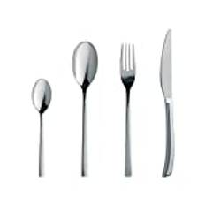 Denby – Spice 16 Piece Stainless Steel Cutlery Set for 4 People – Dishwasher Safe Tableware Kitchen Service – Flatware Set with Fork, Table Knife, Dessert Spoon & Teaspoon