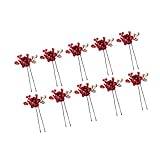 DOITOOL 10pcs Goody Barrettes for Women Rhinestone for Hair Rhinestone Hair Pins Goody Hair Clips for Women Hair Chopsticks Wedding Hair Clip Hairpin Toast Clothing Child Red