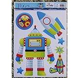 e-baby-store Space Robot Ufo Wall, Furniture Stickers For Nursery, Childrens, Baby, Childs, Kids, Boys, Girls, Bedroom, Playroom. Decals, Stickarounds, Murals, Wallpaper, Adhesives.