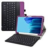 LiuShan Compatible with Samsung Galaxy Tab A7 Keyboard Case,Detachable Keyboard Standing PU Leather Cover for 10.4" Samsung Galaxy Tab A7 10.4 (2020) T500 T505 tablet,Purple