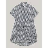 Scallop Print Oversized Mini Shirt Dress - VARSITY SEAL PRINT/ DESERT SKY - 3yrs