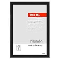 nielsen Photo Frame 4x6, 10x15cm Aluminium Picture Frame, Atlanta Black Photo Frame 4x6 with Shatterproof Acrylic Glass and Push and Turn Clips - Frosted Black