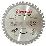 Spartacus 165mm Diameter x 40 Teeth x 20 Bore Metal Steel Cutting Circular Saw Blade Fits Makita DSS610 DSS611 DHS680