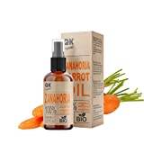 CARROT OIL 100 ml - 100% Pure and Natural - Natural solar tanner - Moisturizes and Rejuvenates the skin - Repairs hair - Glass bottle