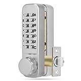 Double Sided Keypad Gate Lock Double Sided Keyless Door Lock 22×13×8 Digits Mini Mechanical Lock Door Password Security Lock