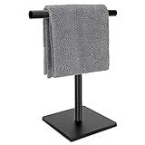 Square T-Shape Hand Towel Holder - Free Standing Hand Towel Rack for Bathroom or Kitchen Countertops, with SUS304 Stainless Steel Matte Black Finish,Minimalist Style