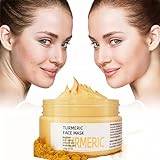 Turmeric Clay Mask,Turmeric Facial Mask Deep Cleansing Face Mask Skin Care Improve Blackheads Acne Dark Spots Reduces Redness Eliminate Swelling Mild Turmeric Clay Mud Mask 4.2 Oz