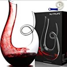 NUTRIUPS 1.2L Wine Decanter, Crystal Red Wine Carafe Hand Blown, Lead-Free Wine Carafe, Swan Shape Wine Decanters with Brush and Stopper
