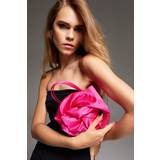 Womens Satin Flower Bag - Pink - ONE SIZE