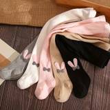 1 Pair Of Girl's Rabbit Ears Cute Pantyhose, Solid Knitted Pantyhose, Children's Toddlers Base Layer Fashion Leggings Pantyhose For Spring And Autumn