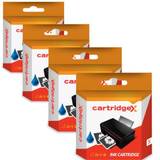 Compatible 4 Cyan High Cap Ink Cartridges For 364xl Hp Photosmart Plus E All-in-one B210a