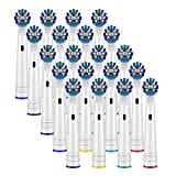 shiyi 20pcs Dual Clean Replacement Toothbrush Heads Fit For Braun Oral B Toothbrush Head Wholesale Toothbrush Brush Heads Fit For Oralb (Color : EB20-P)