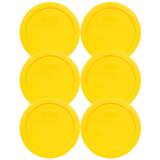Pyrex 7201-Pc Round 4 cup Storage Lid for glass Bowls (6, Yellow) Made in the USA