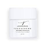 JASMERAS Anti-ageing face cream with hyaluronic acid and collagen, made in Germany, anti-wrinkle day cream with sun protection factor 20, dermatologically tested