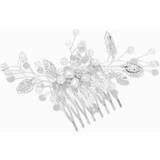 Claire's Silver Crystal Floral Spray Hair Comb