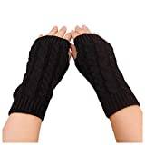 Berrysun gloves Winter Knitted Riding Stretch Women's Warm with Mobile Phone Keep Gloves Gloves Gloves Mittens Convertible (Color : K, Size : One Size)