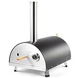 Woody Oven - Outdoor Pizza Oven, Wood Fired Pizza Oven Includes Cover, Pizza Peel & Pizza Stone, Built In Thermometer, BBQ & Multi Fuel, Table Top Pizza Oven Inc Accessories