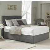 4ft Small Double Divan Bed Base only in Grey Faux Leather