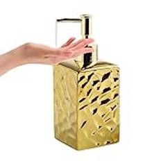 YOUSIS Soap Dispenser,Bathroom Lotion Hand Pump Dispenser Foaming Soap Dispenser for Kitchen Hand Wash Dispenser (Square Bottle-Gold)