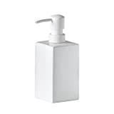 Square Matte White Soap Dispenser Ceramic Hand Soap and Lotion Dispenser for Bathroom Countertop,Dish Soap Dispenser for Kitchen-14oz.…