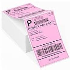 Memoking 4x6 Pink Thermal Shipping Labels, 500 Pics for Thermal Label Printer, Suitable for Etsy,Shopify, Ebay, Amazon, Royal Mail, FedEx, UPS, Compatible with Rollo, Polono, Jadens, Nelko, ASprink