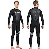 3Mm Neoprene Wetsuit for Men Women, Non-Slip Warm Diving Socks Full Body Thermal Diving Suits, Adult Drysuit Swimming Triathlon Stretch Swimwear Long Sleeve One Piece Dive Skin