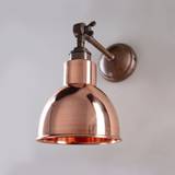 Old School Electric Churchill wall light - metal shades - Churchill long arm, Antique brass with copper shade Brass/gold