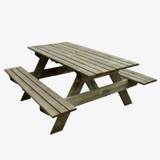Outdoor Wooden Rectangular Picnic Table by Forest Garden, L150 W150 H70 cm