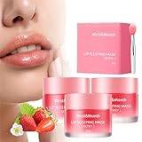 2024 Natural Nourishing Lip Scrub, 20 g, Peach Lip Scrubs, Lip Mask, Sleeping Mask, Berry Moisturising Lip Balm for Lip Scrub, Lip Scrub Repair (3 Pieces)