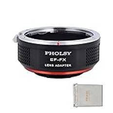 PHOLSY EF to FX Lens Mount Adapter Manual Focus Compatible with Canon EOS EF EF-S Lens to Fuji X Mount Camera Body Compatible with Fujifilm X-H2S, X-Pro3, X-T5, X-T4, X-S20, X-S10, X-T30II, X-E4 etc.