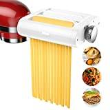 TZCYOTO Pasta Maker Attachment 3 in 1 Set for KitchenAid Stand Mixers, Included Pasta Roller, Spaghetti &Fettuccine Cutter Pasta Machine Attachment Accessories and Cleaning Brush for KitchenAid