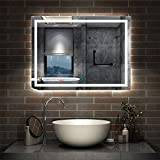 Acezanble 1100x800 Large Illuminated LED Bathroom Mirror with Demister Pad [IP44 Rated] Rectangular Backlit Wall Mounted,Touch Sensor Switch