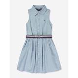 Girls Sleeveless Shirt Dress in Blue - Blue / US 2 - UK 1.5 - 2 Yrs