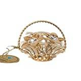 Flower Basket Ornament with Spectra Swarovski Crystal Elements 24K Gold