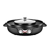 AMZOPDGS 2200W Dual Temperature Control Electric 2 in 1 Hot Pot & Barbecue Smokeless Non-Stick Electric Grill Machine Party