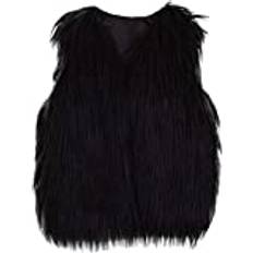 ZRJ Kids Baby Girls Faux-Fur Vest Sleeveless Coat Jacket Kids Winter Thick Warm Outwear Waistcoat Thicken (Color : Black, Size : 2-3 Years)