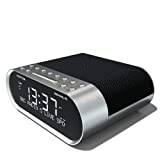 AZATOM Revival DAB+ DAB Digital FM Radio, Dual Alarm Clock, Wireless Bluetooth 5.0, Sleep Timer, USB Moblie Charger, Headphone & AUX (Silver)
