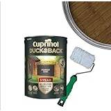 Cuprinol Ducksback- Silver Copse : Shed & Fence Paint 5 Litre| Non Drip, Water Repellent and Frost Defence. Protection for 5 Years. Includes 4" Shed,Fence and Decking Roller (Forest Oak)