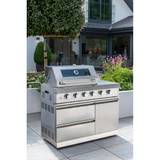 4 - Burner Free Standing Liquid Propane Gas Grill with Side Burner and Cabinet